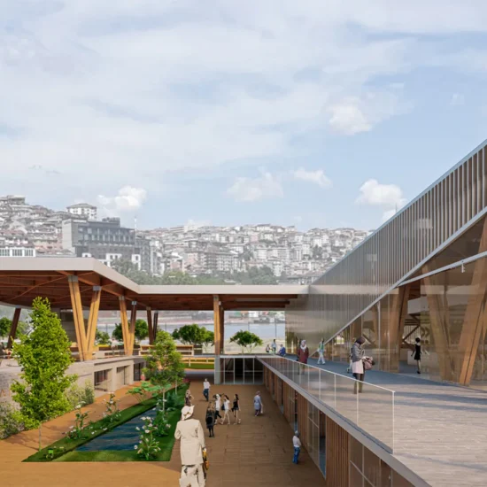 Haliç Mercado projesinde yeşil avlu, yaya alanları ve üst geçit