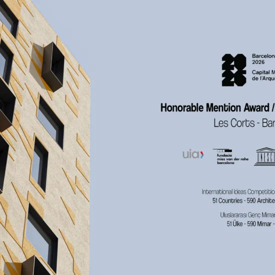 Urban Palette cephe tasarımı ve Barcelona yarışması mansiyon belgesi