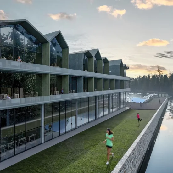 SPA Hotel projesinin cam cepheleri ve yeşil terası