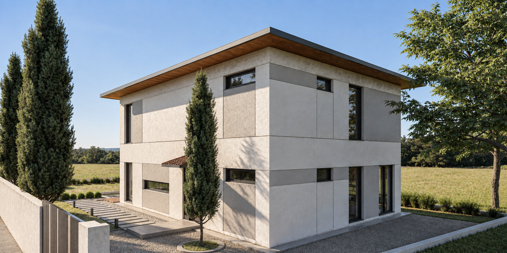 GN Villa Termal, yan cepheler ve geniş saçak