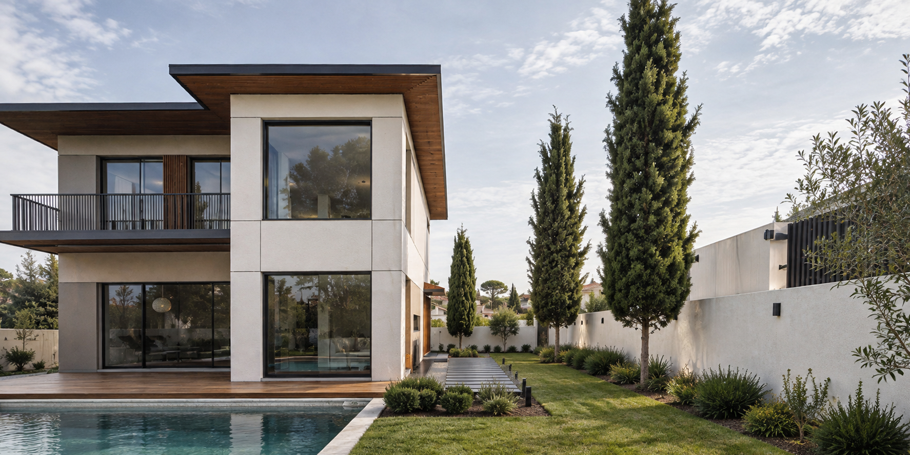 GN Villa Termal, havuza açılan cephe ve balkon